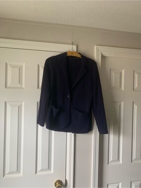 Eileen Fisher Petite Navy Knit Top